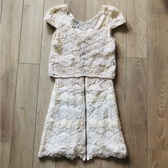 The Kooples Layered Lace Mini Dress in Cream White Size 38 /US Size M - Picture 13 of 15